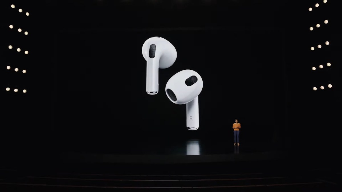 Les nouveaux AirPods // Source : Keynote Apple Les nouveaux AirPods // Source : Keynote Apple