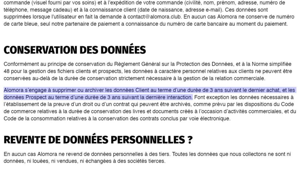 Ancienne version des mentions légales. // Source : Capture d'écran d'une ancienne version des mentions légales d'Alomora Ancienne version des mentions légales. // Source : Capture d'écran d'une ancienne version des mentions légales d'Alomora