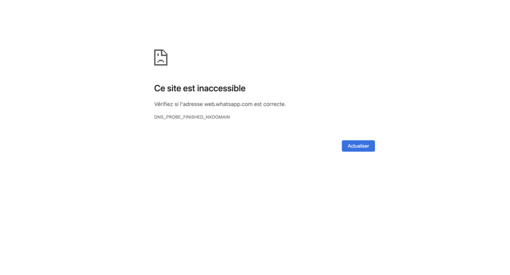 La version web de WhatsApp est aussi dans les choux ce 4 octobre 2021 La version web de WhatsApp est aussi dans les choux ce 4 octobre 2021