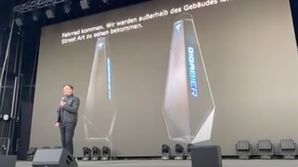 Tesla GigaBier // Source : Capture d'écran YouTube Tesla GigaBier // Source : Capture d'écran YouTube