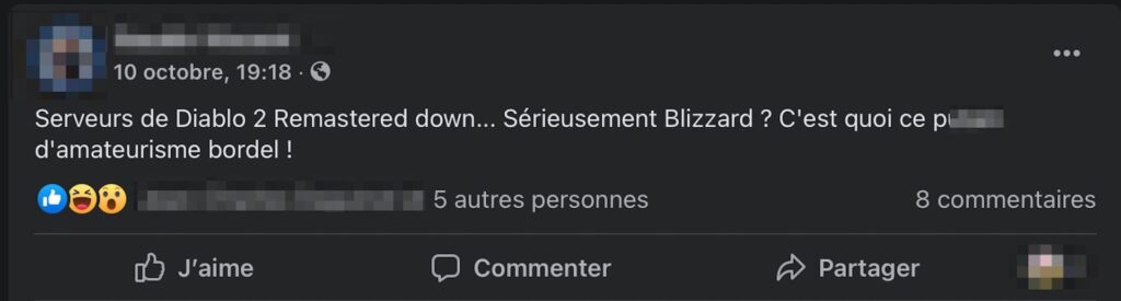 Les joueurs pestent contre Diablo II: Resurrected // Source : Facebook
