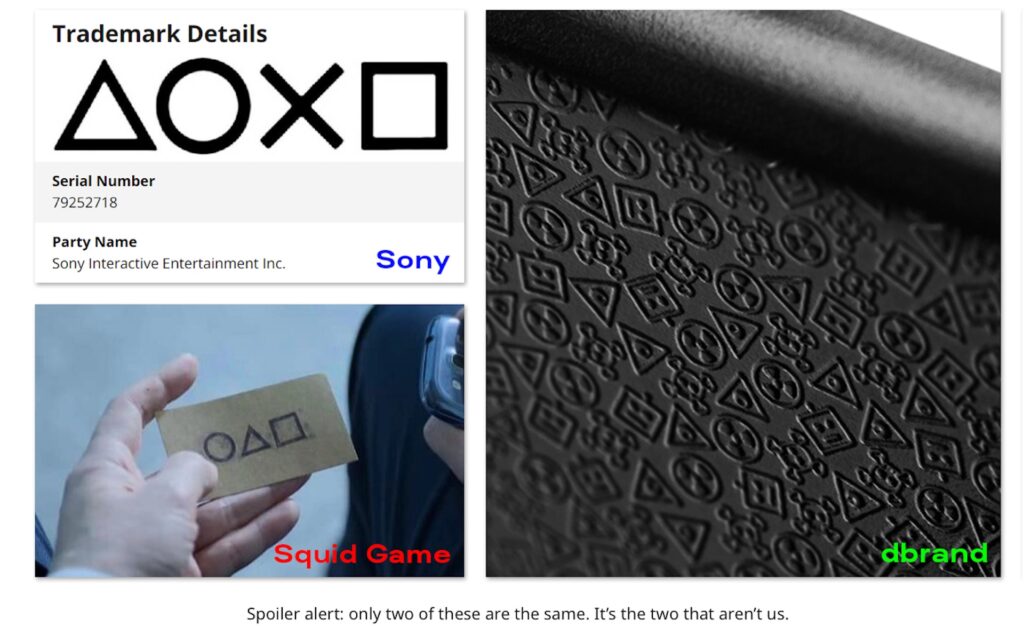 Les logos Sony dans Squid Games // Source : Reddit/dbrand Les logos Sony dans Squid Games // Source : Reddit/dbrand