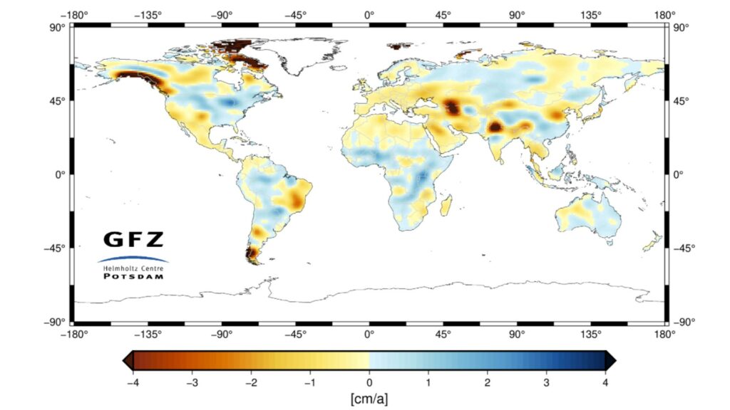 Les tendances mondiales dans les pertes de masse d'eau entre 1998 et 2021. // Source : Organisation météorologique mondiale Les tendances mondiales dans les pertes de masse d'eau entre 1998 et 2021. // Source : Organisation météorologique mondiale