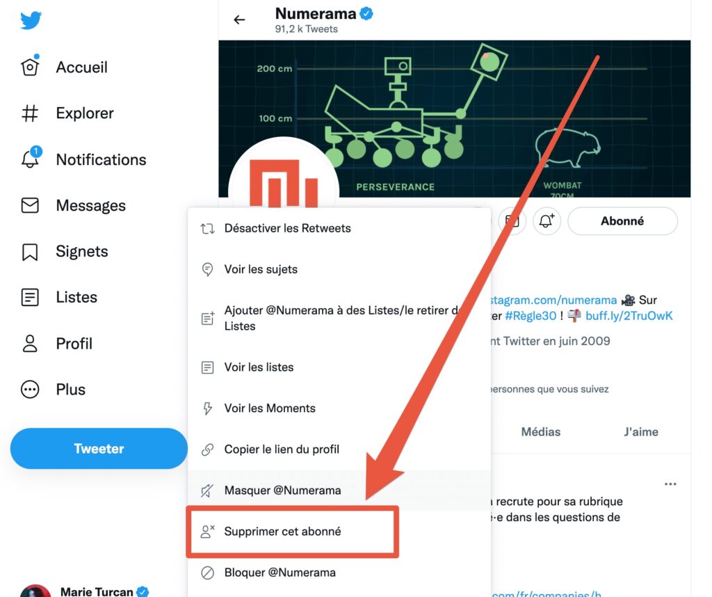 Comment supprimer un abonné Twitter