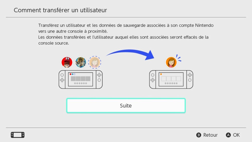 Transférer de données entre deux Nintendo Switch // Source : Maxime Claudel pour Numerama