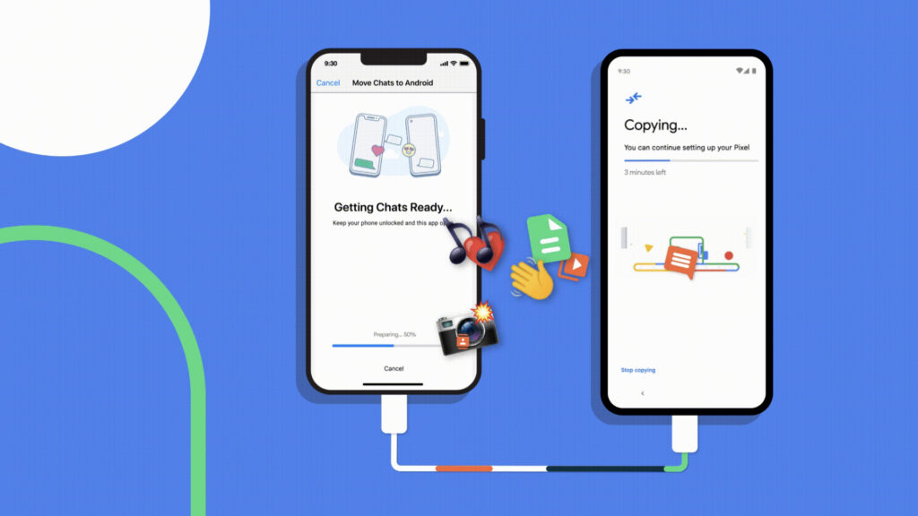À partir d'Android 12, vous pourrez facilement migrer vos discussion WhatsApp d'iOS vers Android // Source : Google À partir d'Android 12, vous pourrez facilement migrer vos discussion WhatsApp d'iOS vers Android // Source : Google
