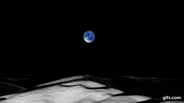 Le curieux mouvement de la Terre, tel qu'on le verrait du pôle sud de la Lune. // Source : YouTube NASA Goddard