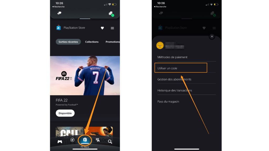 Comment alimenter son porte-monnaie virtuel PlayStation sur mobile // Source : Capture d'écran Comment alimenter son porte-monnaie virtuel PlayStation sur mobile // Source : Capture d'écran