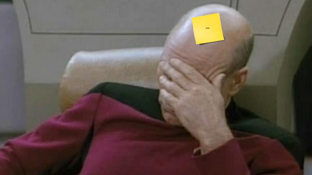 Un facepalm, mais avec un post-it. // Source : Montage Un facepalm, mais avec un post-it. // Source : Montage