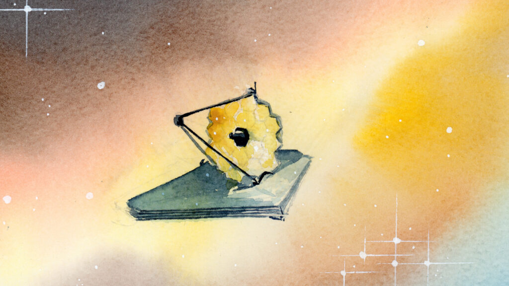 Le télescope James-Webb, illustration. // Source : Flickr/CC/Nasa's James Webb Space Telescope/Pierre Vuaillet (image recadrée) Le télescope James-Webb, illustration. // Source : Flickr/CC/Nasa's James Webb Space Telescope/Pierre Vuaillet (image recadrée)