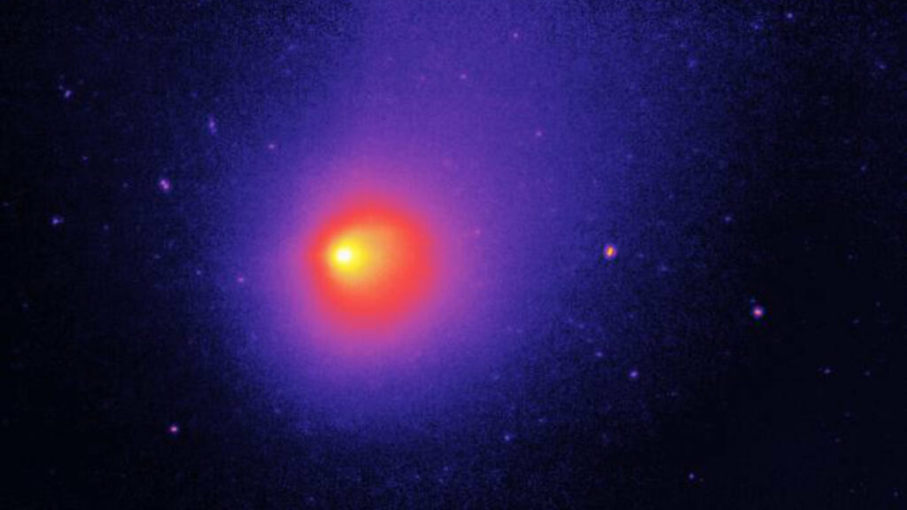 La comète vue par le télescope Spitzer. // Source : NASA/JPL/Caltech/Ames Research Center/University of Arizona La comète vue par le télescope Spitzer. // Source : NASA/JPL/Caltech/Ames Research Center/University of Arizona