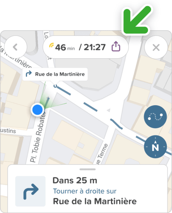 Il est maintenant simple de partager votre itinéraire avec vos proches // Source : Citymapper