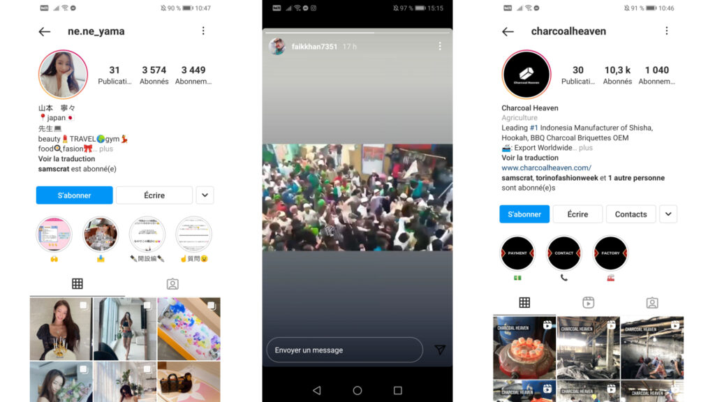 Certains des abonnés que nous avons pu tester gratuitement avaient des stories à la une, d'autres étaient des comptes d'entreprise // Source : Capture d'écran Numerama Certains des abonnés que nous avons pu tester gratuitement avaient des stories à la une, d'autres étaient des comptes d'entreprise // Source : Capture d'écran Numerama
