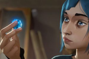 Powder tient un fameux cristal d'Hextech // Source : Fortiche Production / Netflix Powder tient un fameux cristal d'Hextech // Source : Fortiche Production / Netflix