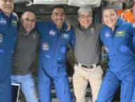 Les astronautes à bord de l'ISS. // Source : Nasa TV
