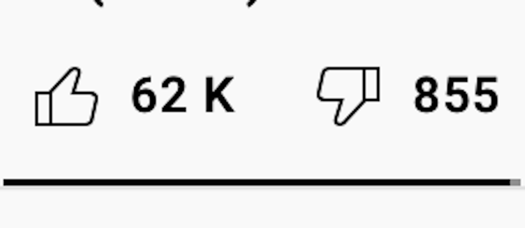 Compteur de likes et dislikes sur YouTube // Source : Capture d'écran Compteur de likes et dislikes sur YouTube // Source : Capture d'écran