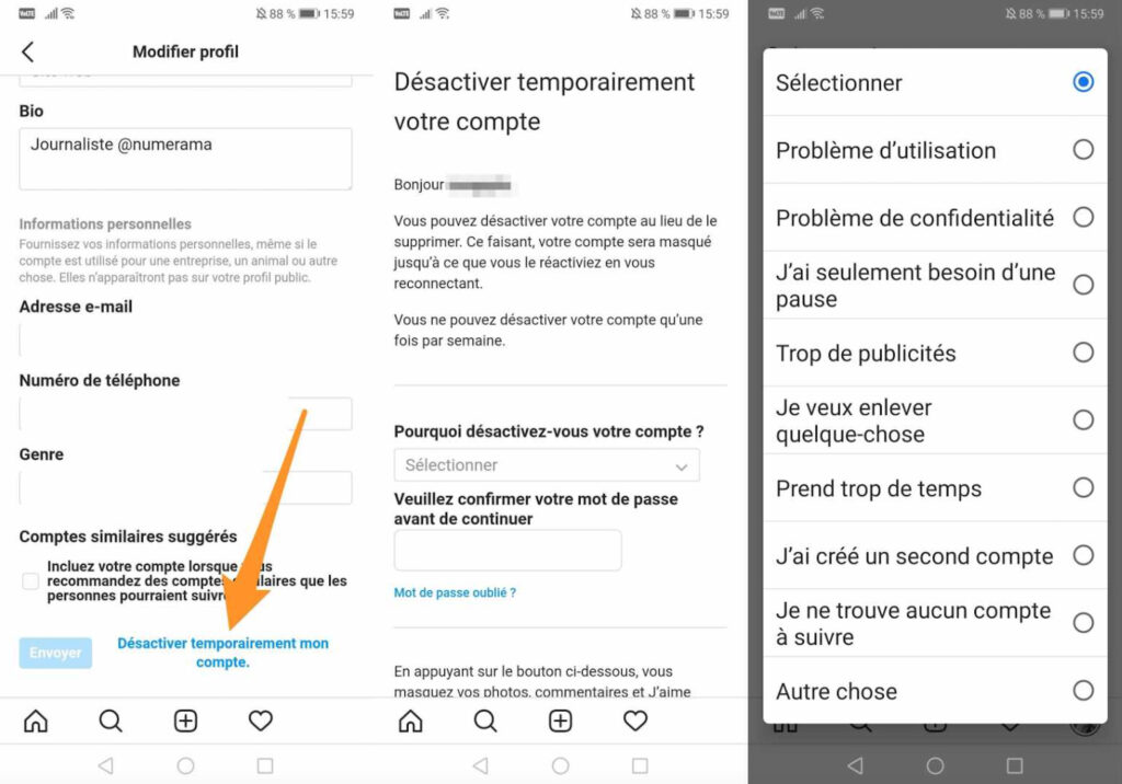 Voici les étapes à suivre // Source : Capture d'écran Numerama Voici les étapes à suivre // Source : Capture d'écran Numerama