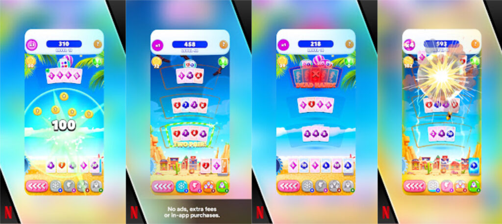 Le jeu Card Blast mêle poker et casse-tête // Source : Netflix - Play Store Le jeu Card Blast mêle poker et casse-tête // Source : Netflix - Play Store