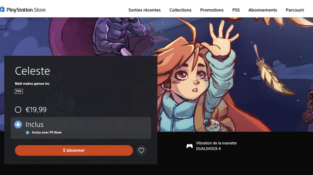 Celeste sur le PS Store // Source : playstation Celeste sur le PS Store // Source : playstation