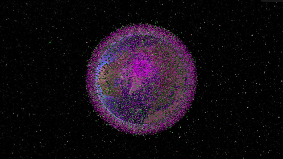 Représentation des débris spatiaux autour de la Terre. // Source : Capture d'écran LeoLabs 16 novembre 2021 Représentation des débris spatiaux autour de la Terre. // Source : Capture d'écran LeoLabs 16 novembre 2021