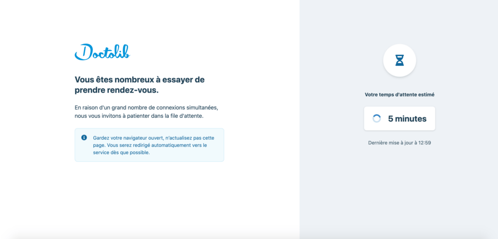 Le site Doctolib le 25 novembre 2021 // Source : Capture d'écran Numerama Le site Doctolib le 25 novembre 2021 // Source : Capture d'écran Numerama