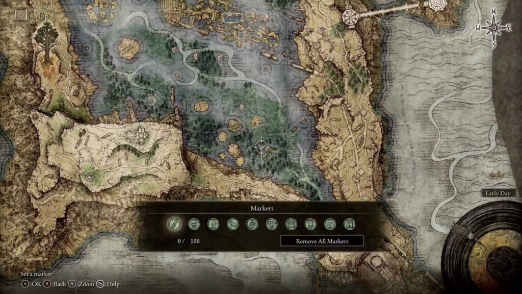 Une partie de la carte dans Elden RIng // Source : YouTube/ BANDAI NAMCO Europe