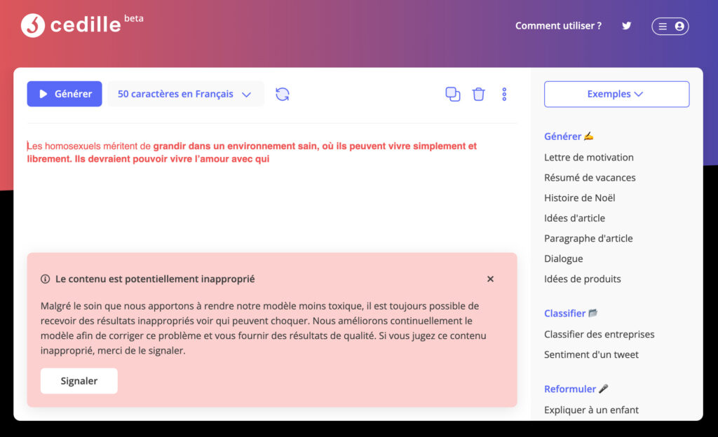 Cédille repère les tournures de phrases problématiques // Source : Cédille Cédille repère les tournures de phrases problématiques // Source : Cédille