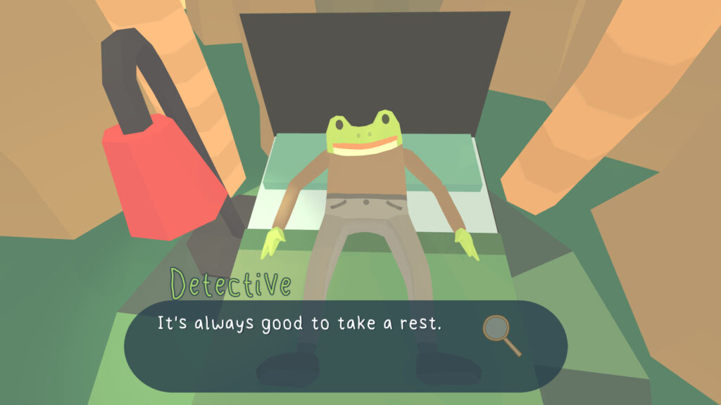 Dans Frog Detective, le repos est aussi important que les enquêtes. // Source : Worm Club Dans Frog Detective, le repos est aussi important que les enquêtes. // Source : Worm Club