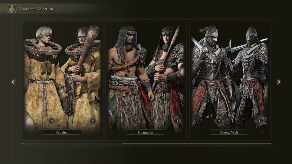 Les classes dans Elden Ring // Source : From Software Les classes dans Elden Ring // Source : From Software