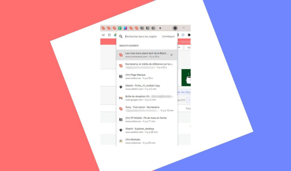 Google Chrome onglets Google Chrome onglets