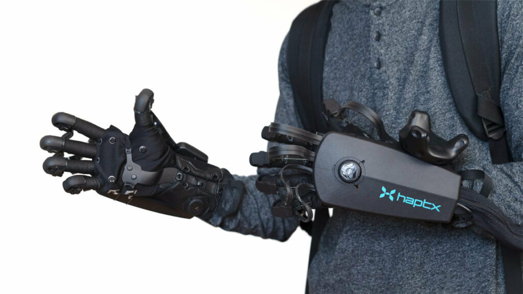 Le gant à retour haptique développé par HaptX // Source : HaptX Le gant à retour haptique développé par HaptX // Source : HaptX