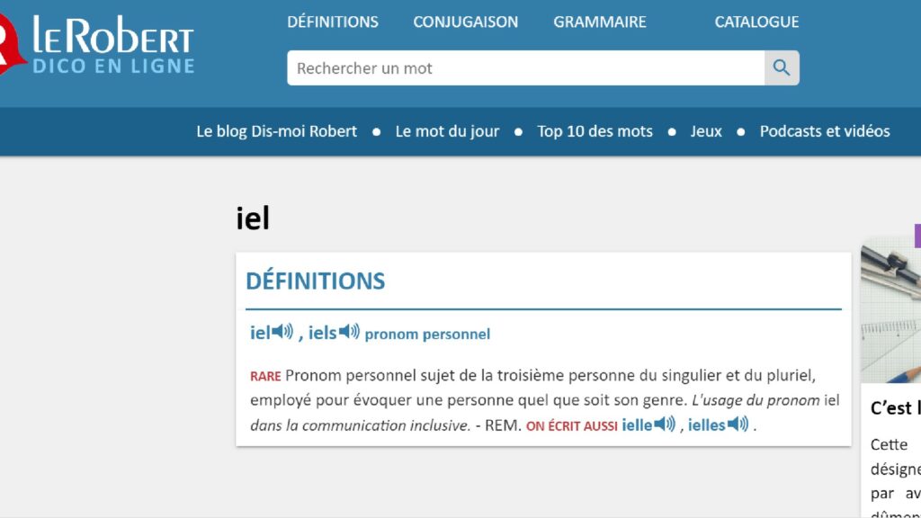 La fameuse page si terrible qui a mis en émoi toute une frange politique. // Source : Capture d'écran Le Robert La fameuse page si terrible qui a mis en émoi toute une frange politique. // Source : Capture d'écran Le Robert