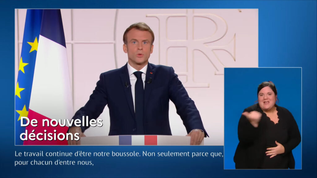 Allocution d'Emmanuel Macron du 9 novembre. // Source : Capture d'écran YouTube Emmanuel Macron Allocution d'Emmanuel Macron du 9 novembre. // Source : Capture d'écran YouTube Emmanuel Macron