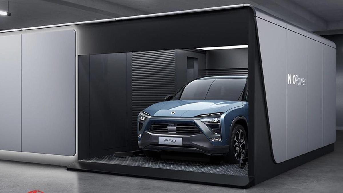 Nio battery swap station // Source : Nio Nio battery swap station // Source : Nio