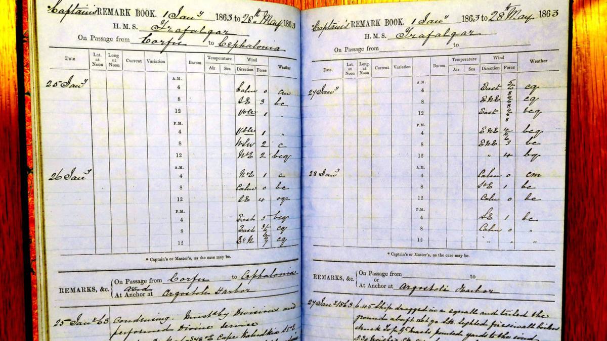 Les registres maritimes regorgent d'informations sur l'évolution de la météo. // Source : Weather Rescue at Sea Les registres maritimes regorgent d'informations sur l'évolution de la météo. // Source : Weather Rescue at Sea