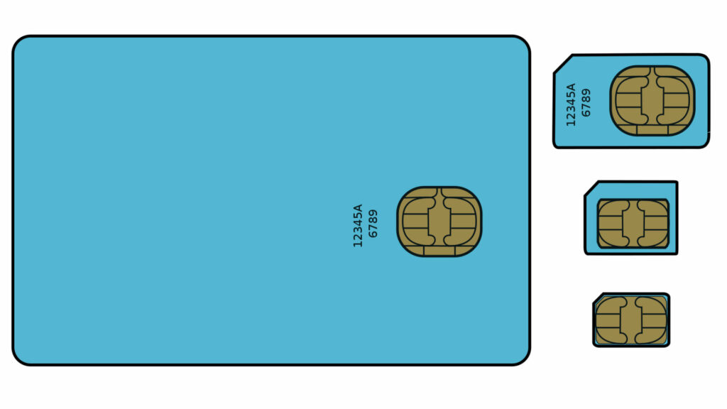 Les différents format de carte SIM depuis 30 ans // Source : Cvdr - Wikimedia Commons Les différents format de carte SIM depuis 30 ans // Source : Cvdr - Wikimedia Commons