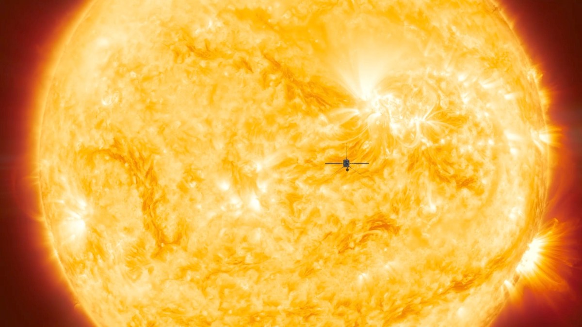 Solar Orbiter face au Soleil. // Source : ESA/ATG medialab Solar Orbiter face au Soleil. // Source : ESA/ATG medialab