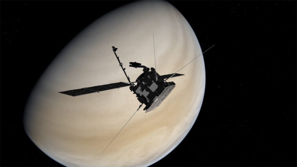 Solar Orbiter survolant Vénus. // Source : ESA/ATG medialab Solar Orbiter survolant Vénus. // Source : ESA/ATG medialab