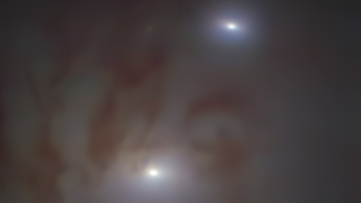 Vue de la paire de trous noirs. // Source : ESO/Voggel et al. (image recadrée) Vue de la paire de trous noirs. // Source : ESO/Voggel et al. (image recadrée)