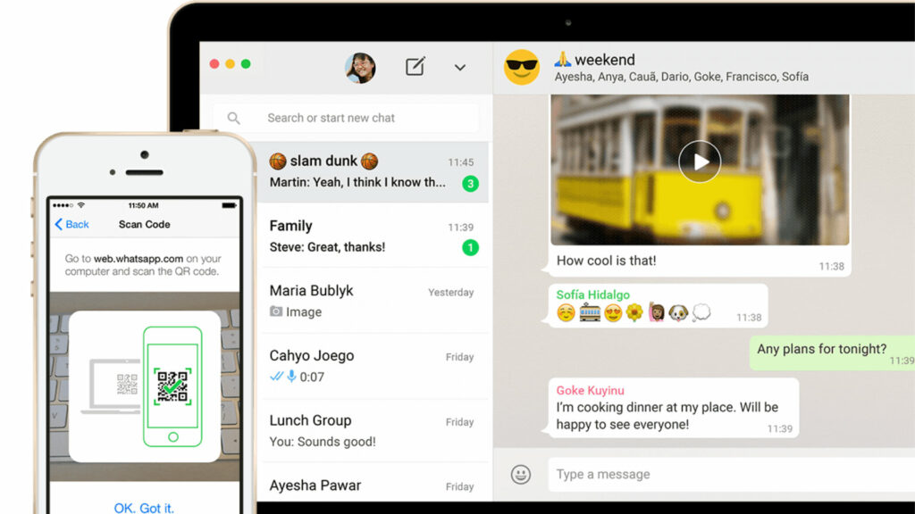 L'interface de WhatsApp sur ordinateur // Source : WhatsApp L'interface de WhatsApp sur ordinateur // Source : WhatsApp