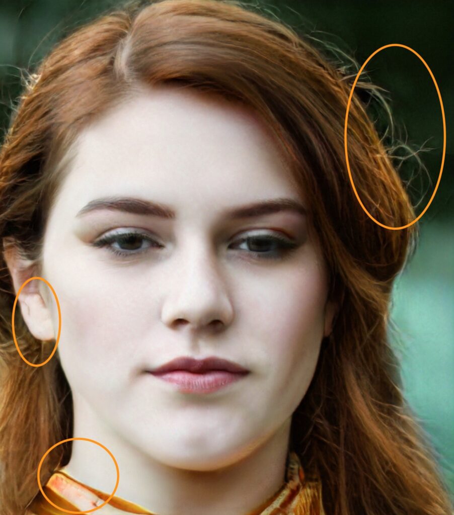 Ces détails permettent d'identifier un faux visage // Source : Capture d'écran Numerama Ces détails permettent d'identifier un faux visage // Source : Capture d'écran Numerama