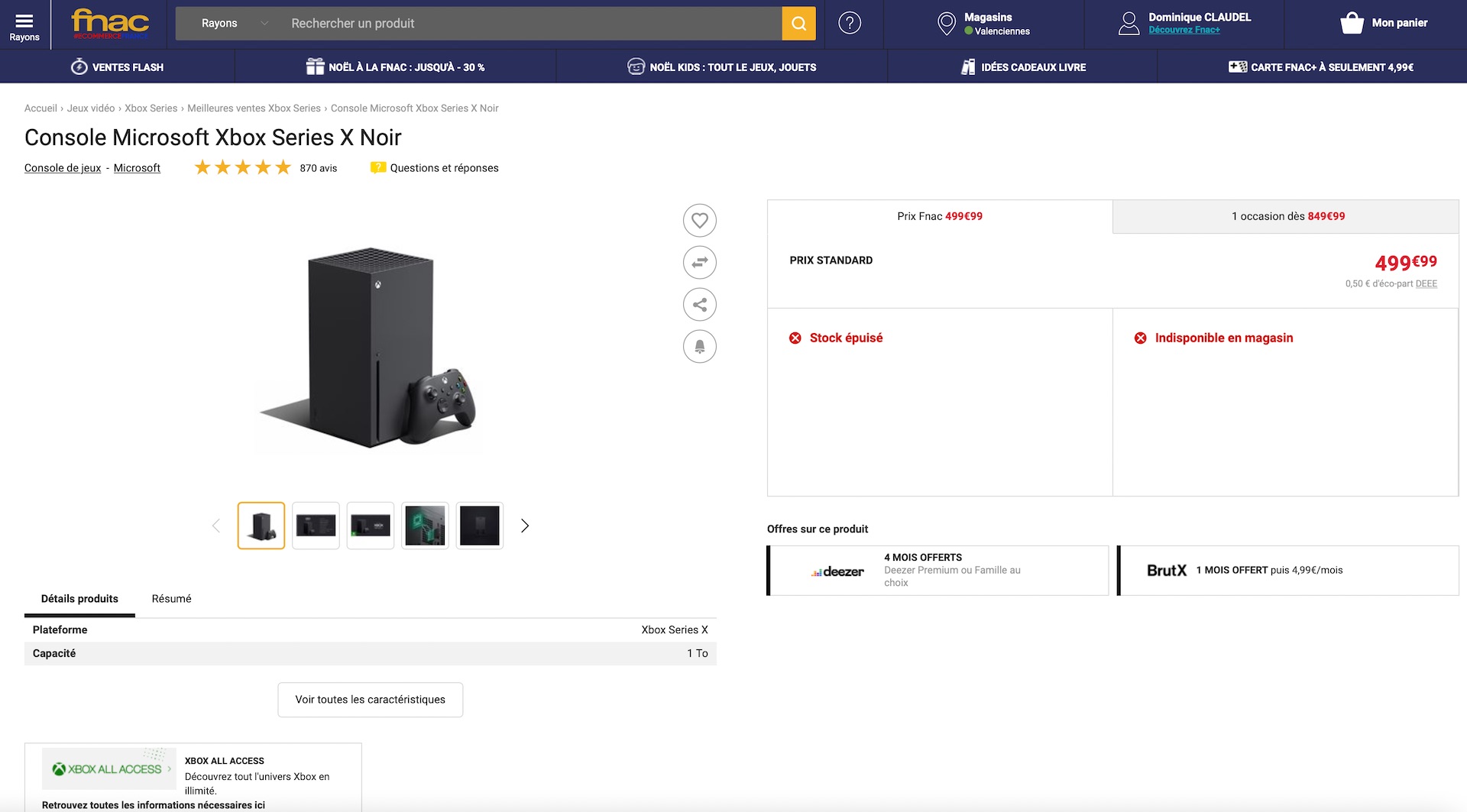 La Xbox Series X (pas) à la Fnac