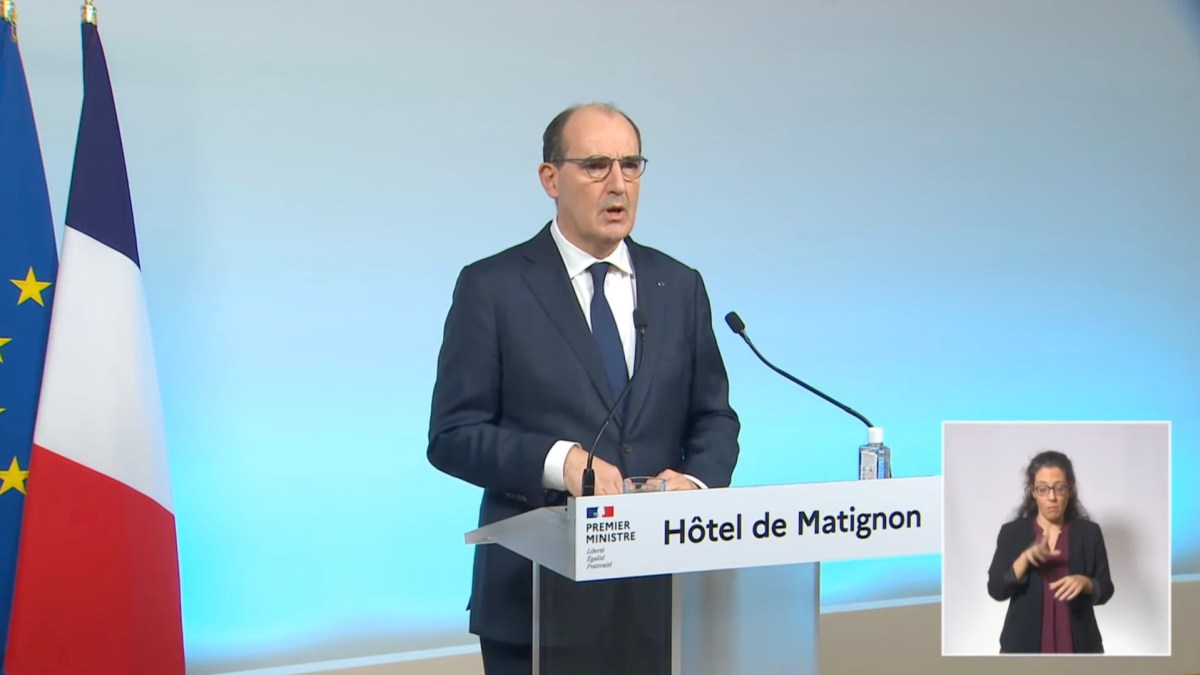 Jean Castex le 17 décembre 2021 // Source : YouTube/French Government Jean Castex le 17 décembre 2021 // Source : YouTube/French Government