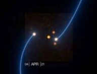 Les orbites des étoiles S29 et S55 alors qu'elles se rapprochent de Sgr A*. // Source : ESO/GRAVITY collaboration/L. Calçada Les orbites des étoiles S29 et S55 alors qu'elles se rapprochent de Sgr A*. // Source : ESO/GRAVITY collaboration/L. Calçada