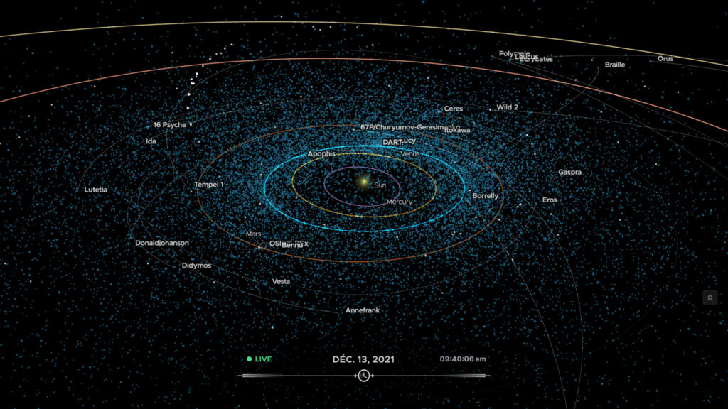 Ça fait beaucoup d'astéroïdes. // Source : Capture d'écran Eyes on Asteroids Nasa Ça fait beaucoup d'astéroïdes. // Source : Capture d'écran Eyes on Asteroids Nasa