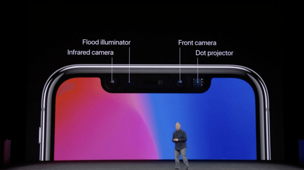 Le module faceID sur l'iPhone X // Source : Apple