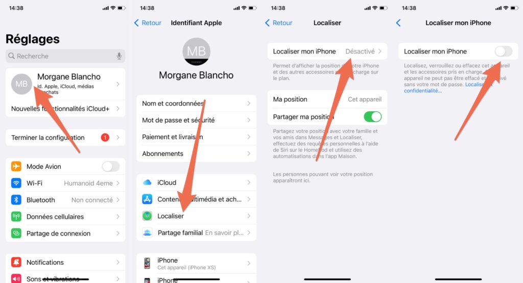 La marche à suivre pour activer la localisation à distance sur iPhone // Source : Capture Numerama