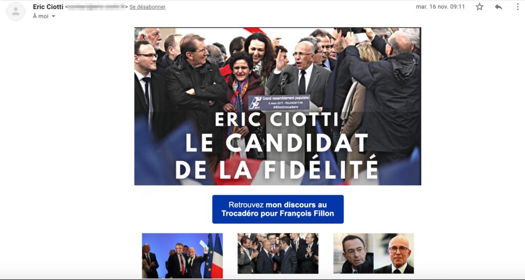 Le premier mail d'Éric Ciotti // Source : Capture d'écran Numerama Le premier mail d'Éric Ciotti // Source : Capture d'écran Numerama
