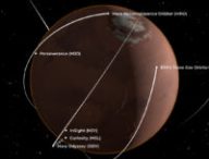 Suivez en temps réel les missions martiennes. // Source : Capture d'écran Mars Now