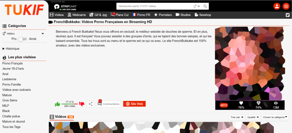 La chaine Youtube de French Bukkake comptait plus de 160 vidéos pour 13 millions de vues // Source : Capture écran Numerama La chaine Youtube de French Bukkake comptait plus de 160 vidéos pour 13 millions de vues // Source : Capture écran Numerama